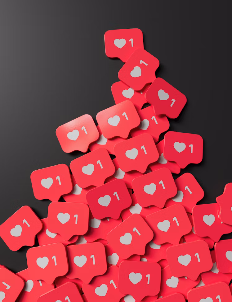Pile of social media likes